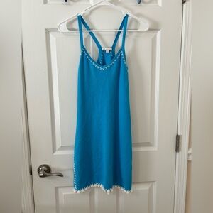 Minnie rose cotton racetrack Pom Pom dress